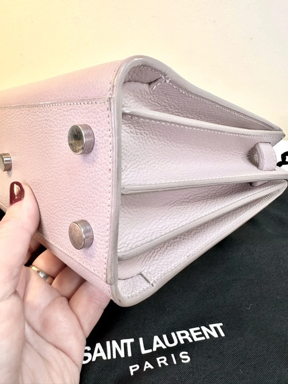 Saint Laurent Sac de Jour Baby Bag Rose Pink removable crossbody strap COA - Picture 9 of 13